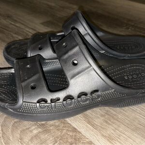 CROCS Iconic Black Comfort Slides